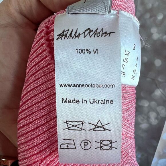 Anna October Barbie pink square neck tie back sweater, size 4 - Picture 5 of 6